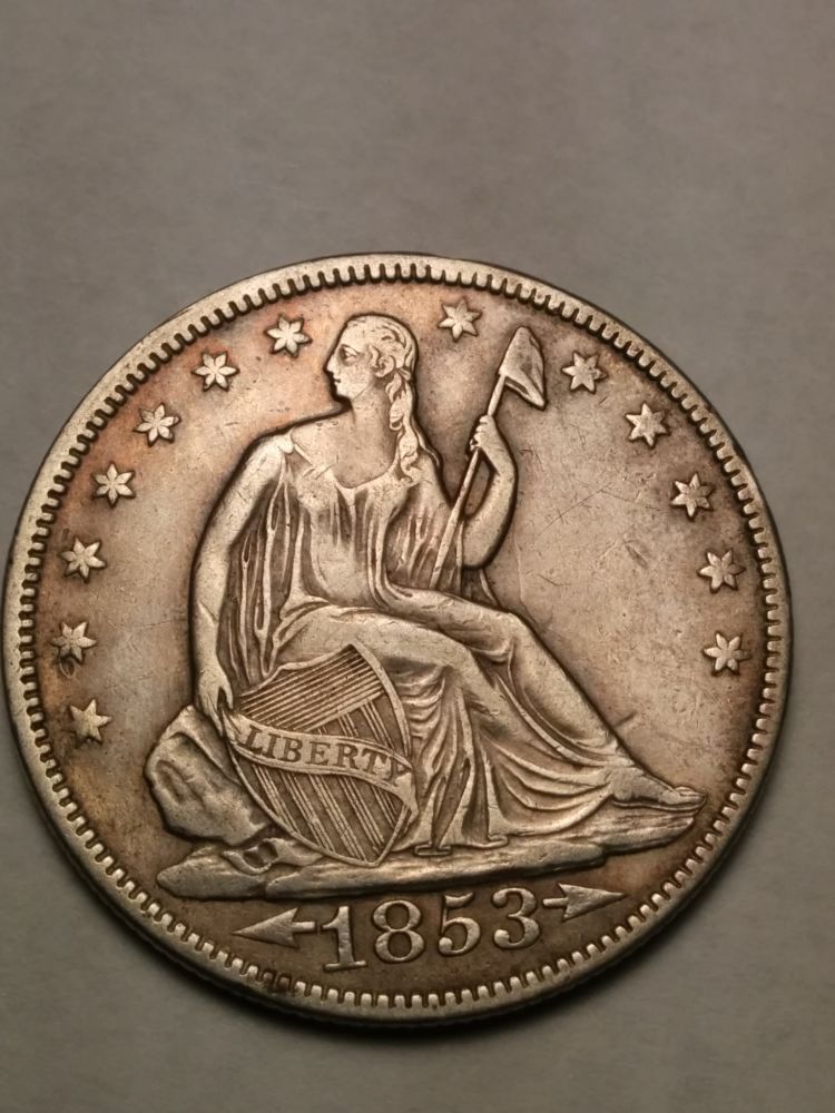 1853-Seated-Half-W/-Arrows-And-Rays