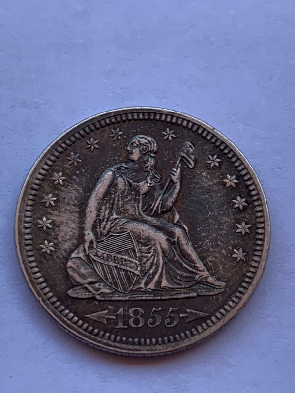 1855-Seated-Quarter-For-Grading