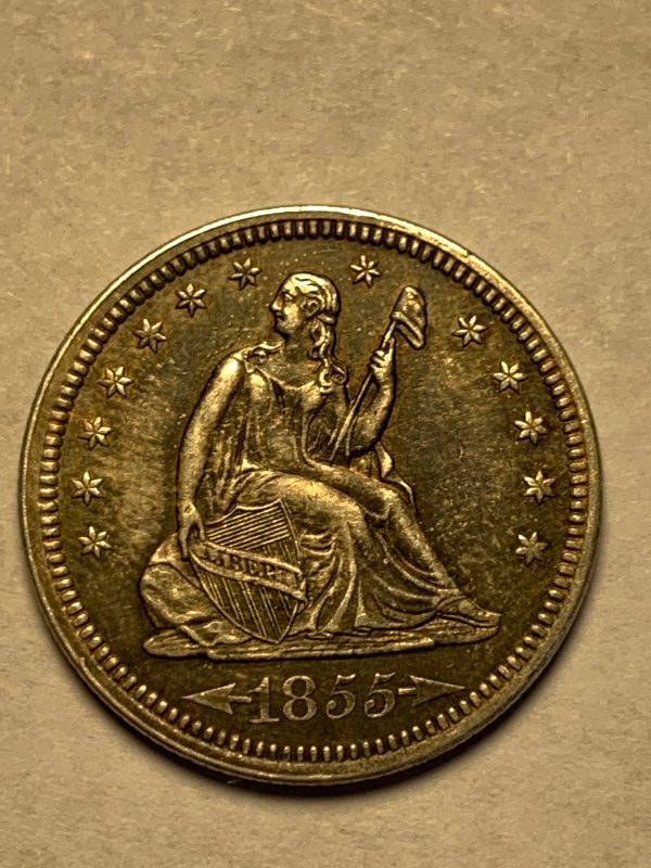 1855-Seated-Quarter-For-Grading