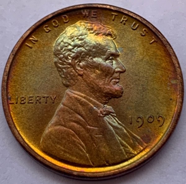 1909-VDB-Wheat-Cent-With-Toning-For-Grading