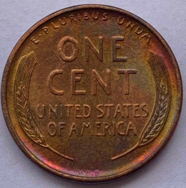 1909-VDB-Wheat-Cent-With-Toning-For-Grading
