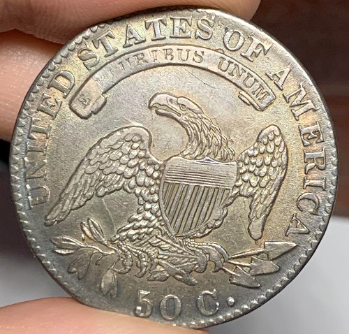 1832-Capped-Bust-Half:-Toned-With-Unusual-Surface.-Authenticity?