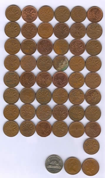Canadian-Coins-Collected-In-A-45-Year-Old-Piggy-Bank