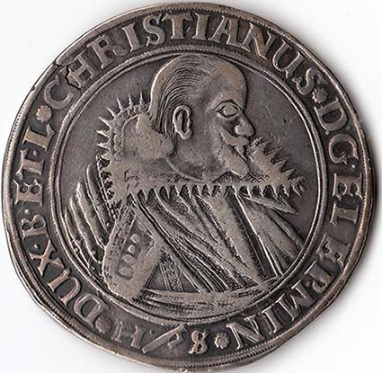 Silver-Taler-Of-Christian-The-Older,-Lower-Saxony,-1623