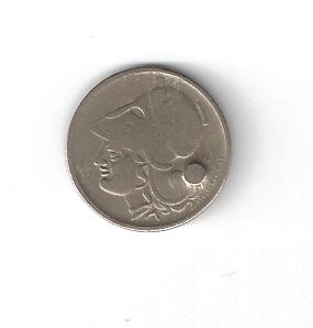 1926-Greece-50-Lepta-Punchmark-Or-Damaged