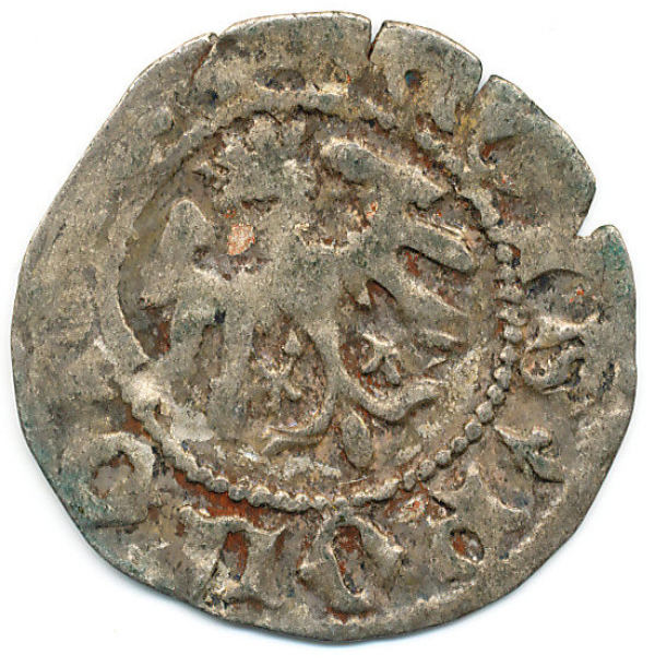 Hammered-Silver-Coin-W-Bird-On-One-Side/Crown-On-Other