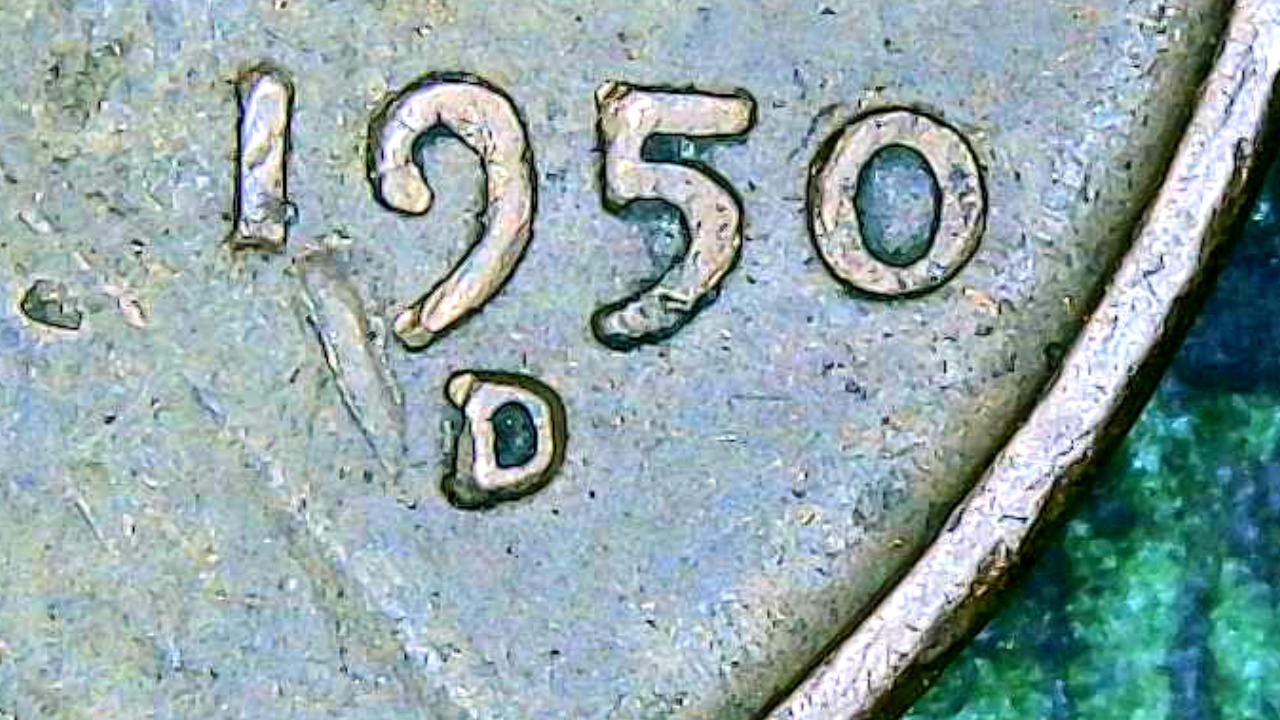 1950-D-Cent-In-O-In-God-On-The-Adverse-Is-It-A-Small-Die-Chip-In-The-Center-Of-It