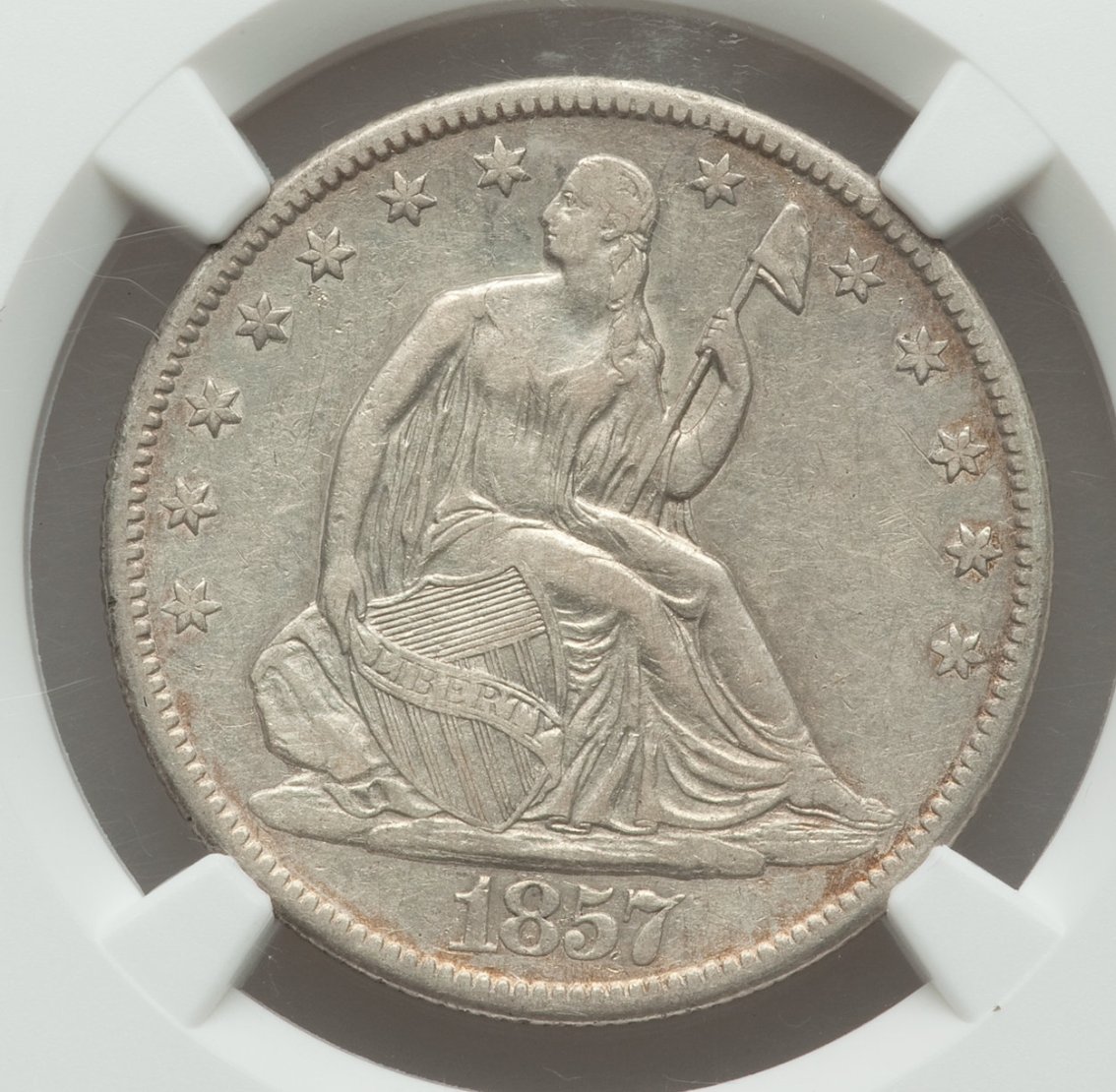 1857-O-Seated-Liberty-Half---Cleaned-Or-Not?