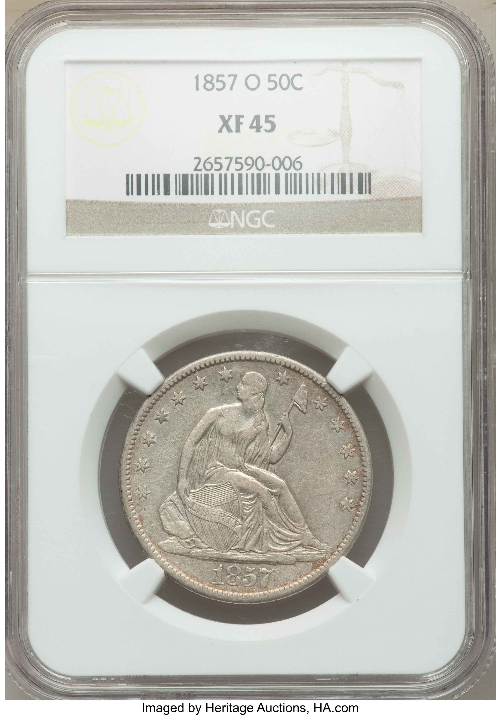 1857-O-Seated-Liberty-Half---Cleaned-Or-Not?