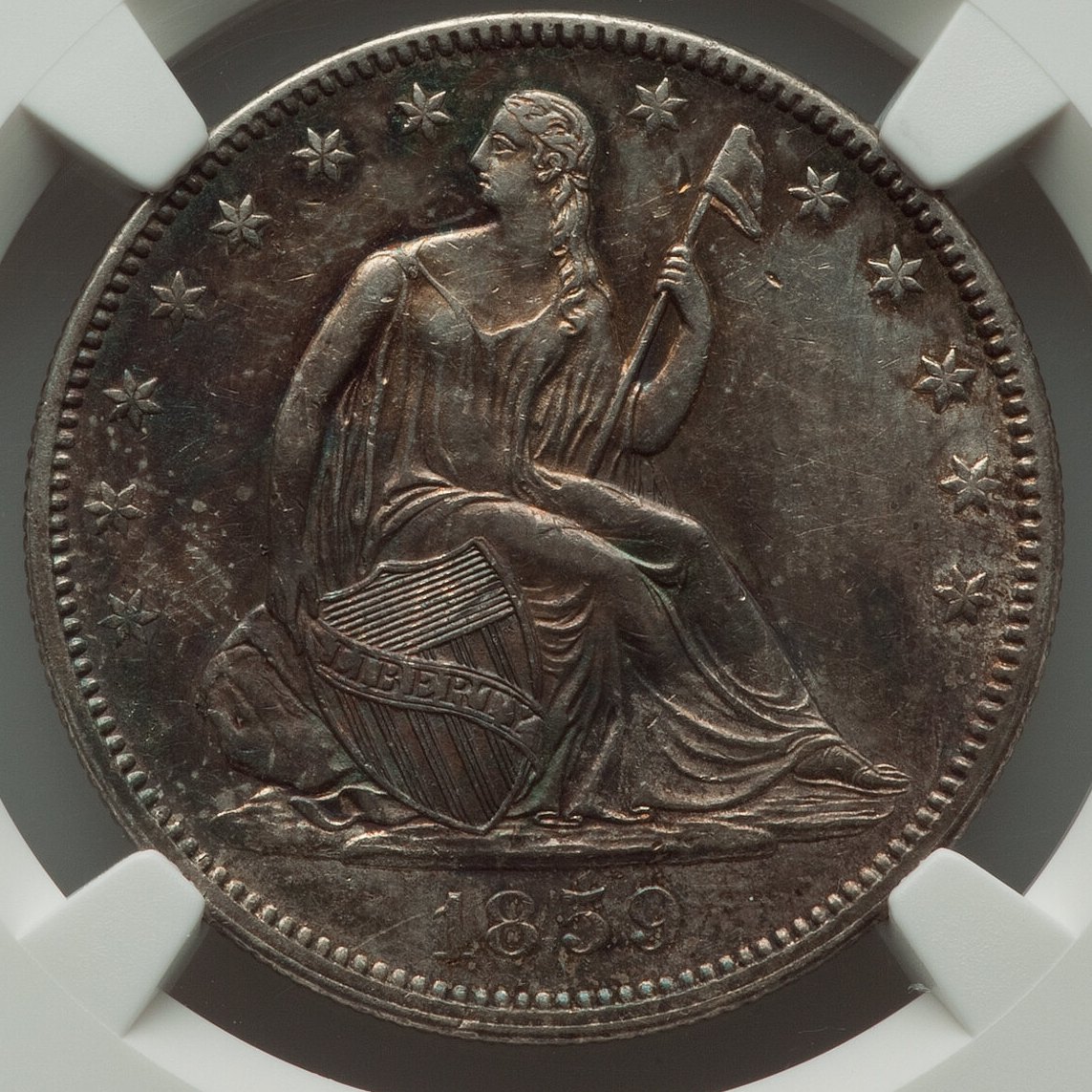 1859-Seated-Liberty-Half-NGC---Bohemian-Beauty,-Or-Questionable-Color?