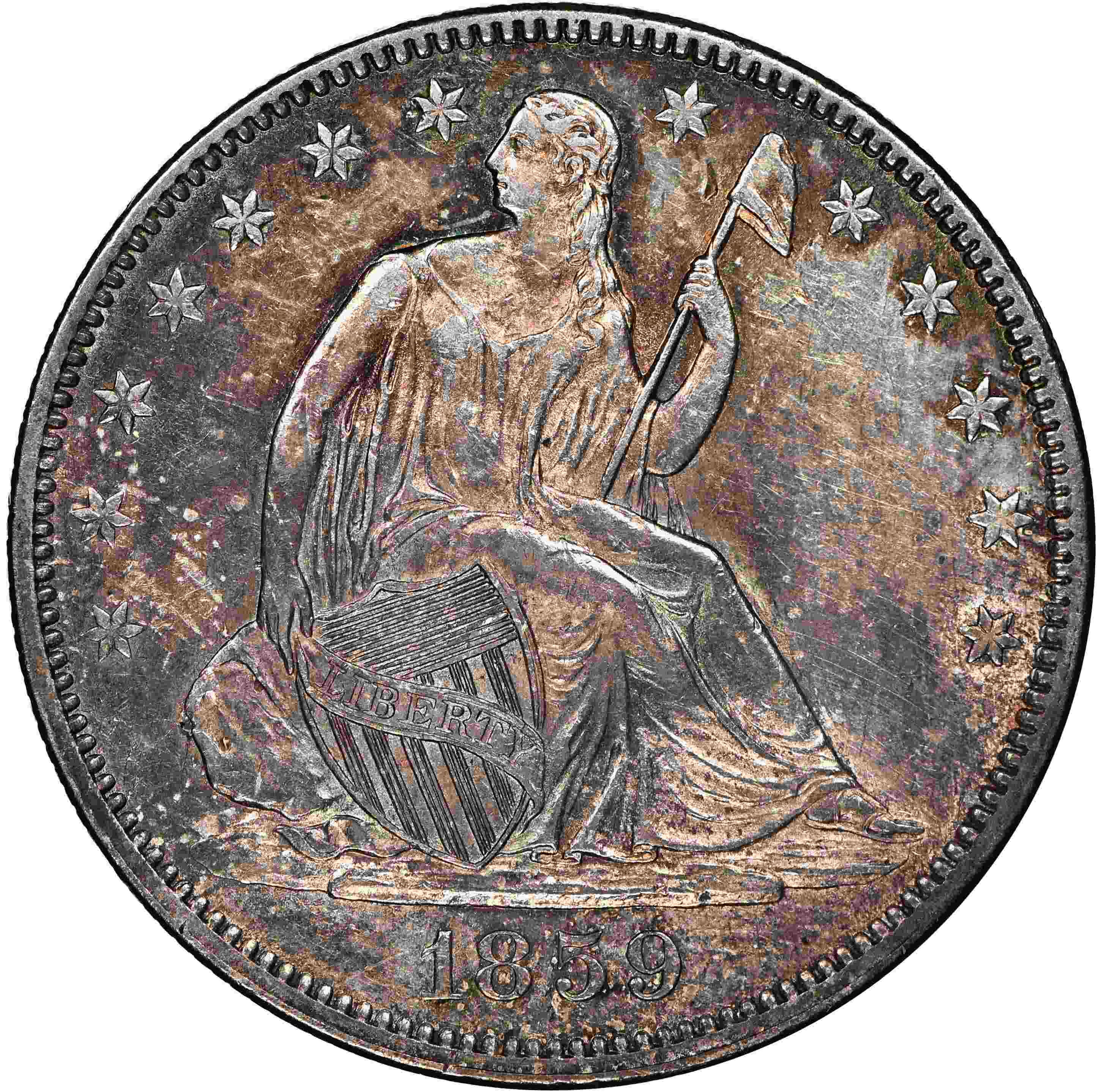 1859-Seated-Liberty-Half-NGC---Bohemian-Beauty,-Or-Questionable-Color?