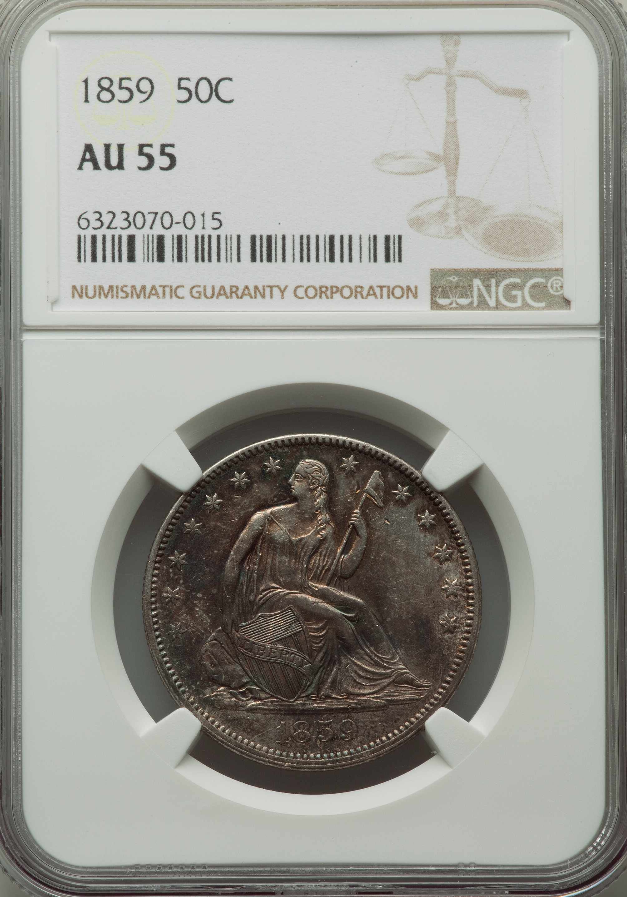 1859-Seated-Liberty-Half-NGC---Bohemian-Beauty,-Or-Questionable-Color?