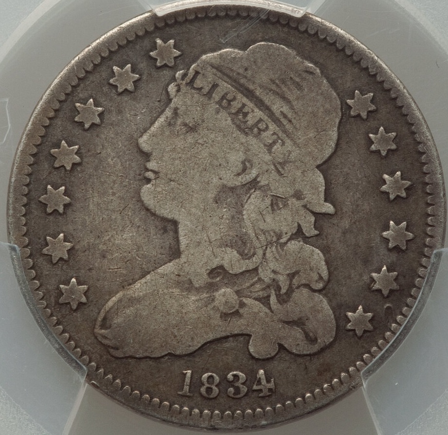 1834-Bust-Quarter-PCGS:-A-Plain-Jane-Example