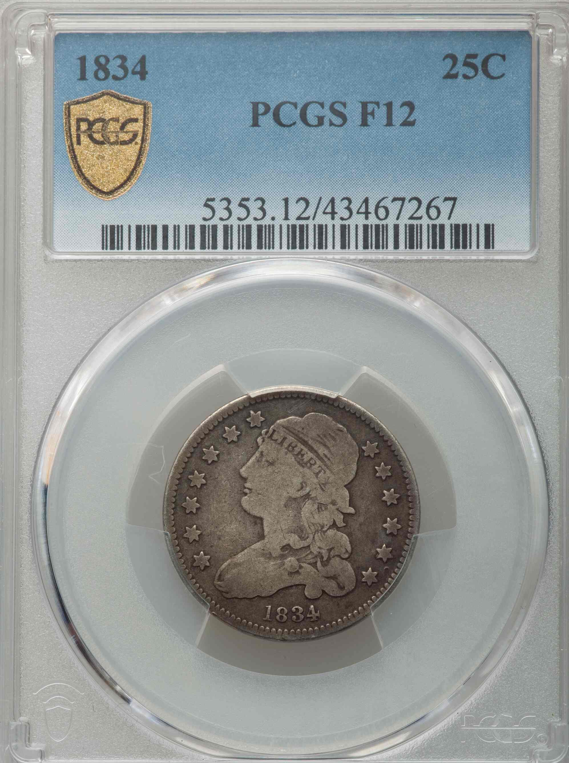 1834-Bust-Quarter-PCGS:-A-Plain-Jane-Example
