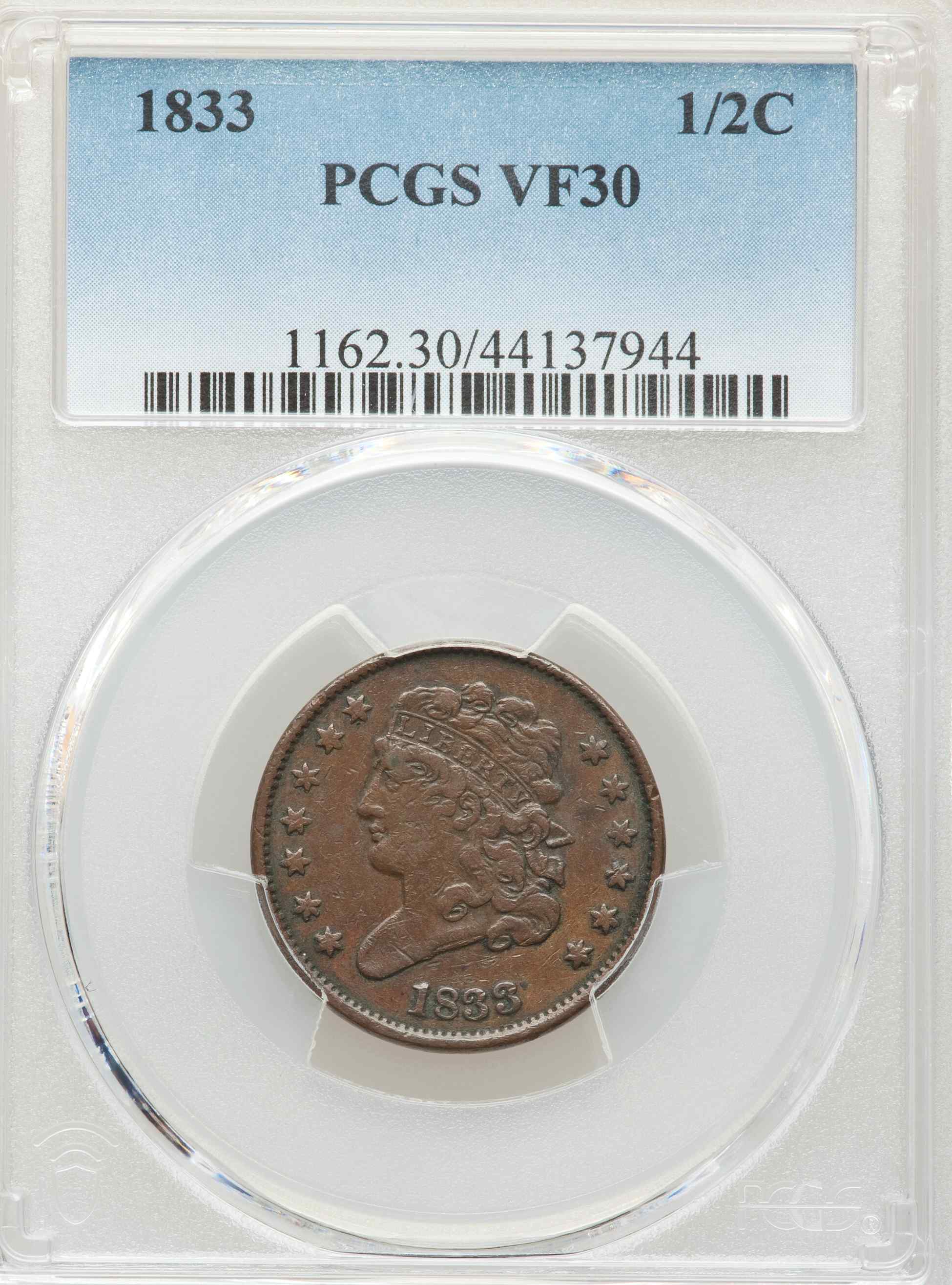 1833-Half-Cent-PCGS:-Pretty-But-Kinda-Scratchy