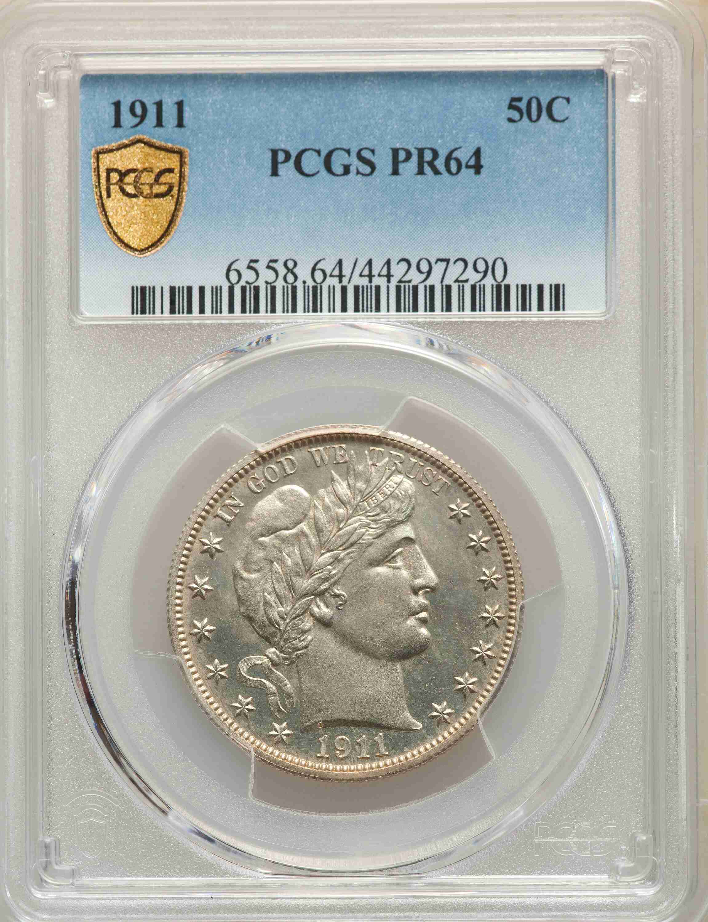 1911-Barber-Babe-50c,-Enshrined-By-PCGS