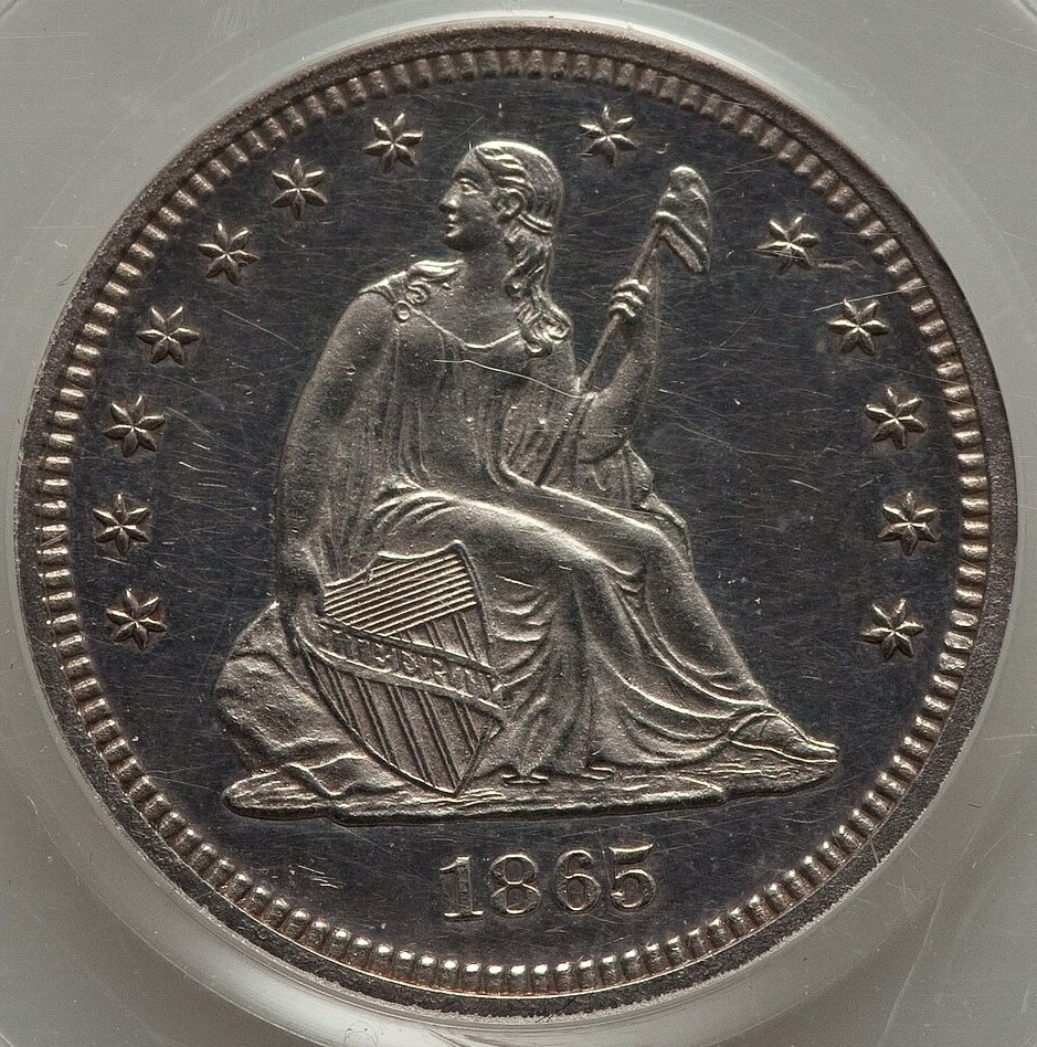 1865-Seated-Liberty-Quarter,-Some-Cosmetic-Impairment