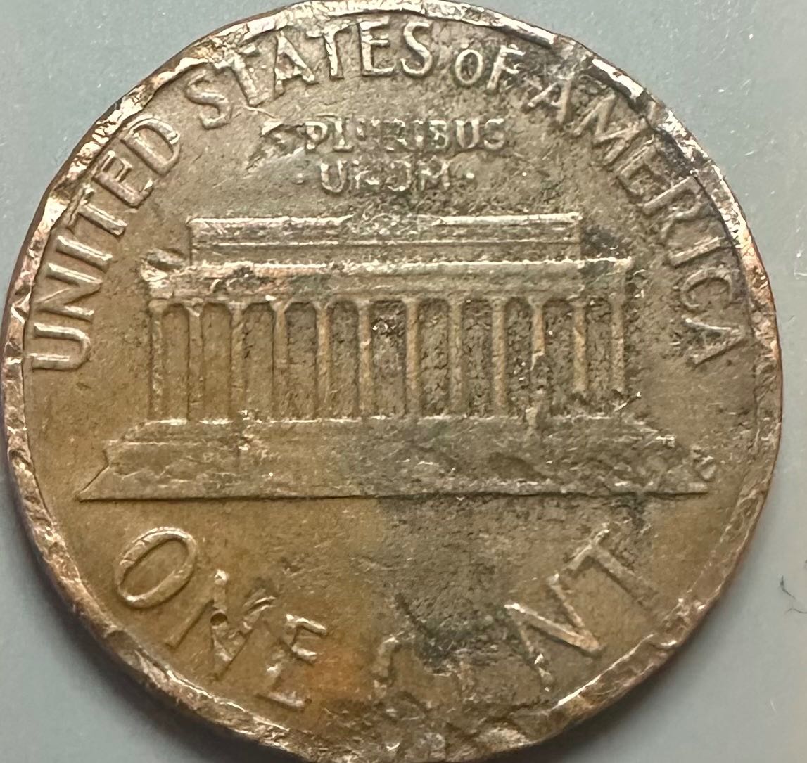 1975-D-US-Penny---Heavily-Damaged