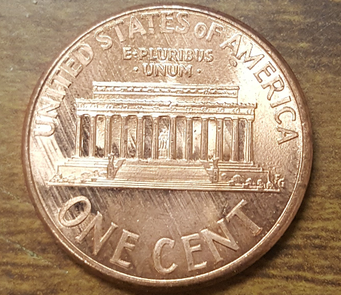 1998-Penny.-Small-Cud-On-REV-And-Several-Marks-Across-Under-Mem-And-Letters