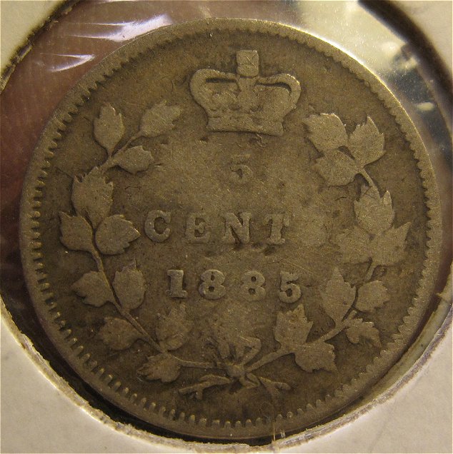 1885-5-Cent---Large/Small?-Repunch