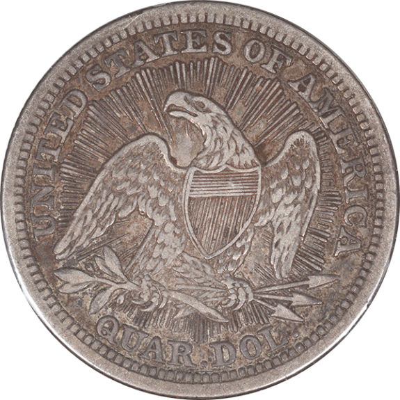 1853-Seated-Liberty-Quarter,-XF?
