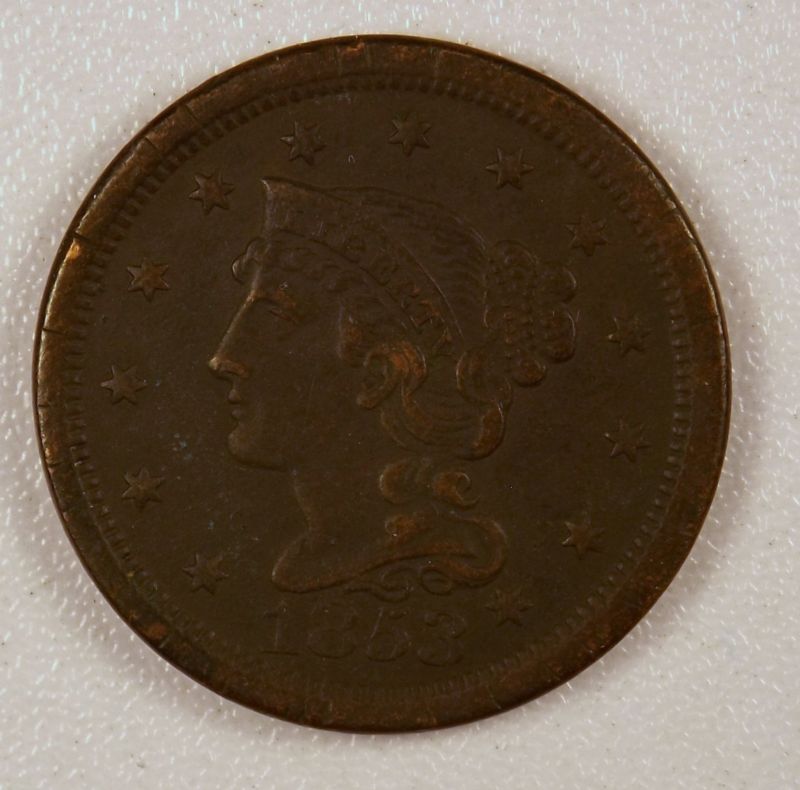 1853-Large-Cent,-Grades-Please