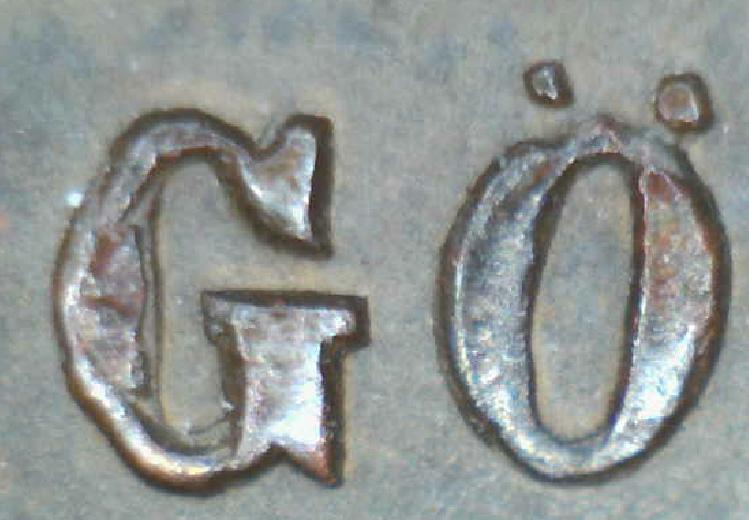 Sweden-1871-2-Ore---Repunched-Letters,-Die-Cracks,-Doubling