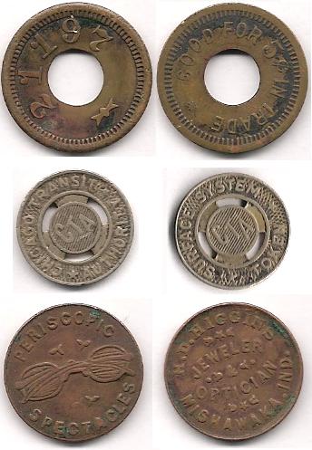 Copper-Tokens...-Slightly-Larger-Than-Modern-Cents.