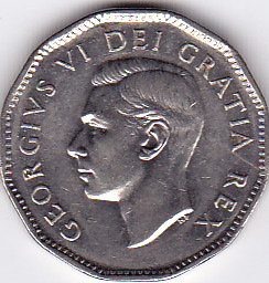 1951-Canada-5-Cent-H-Are-Held-To-Confirm