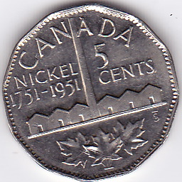 1951-Canada-5-Cent-H-Are-Held-To-Confirm