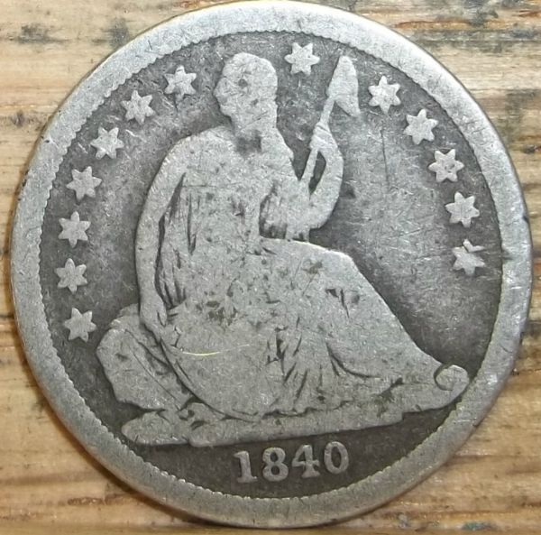 1940-Seated-Liberty-Dime,-Stars,-No-Drapery