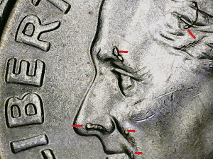 2020-P-Dime-With-Multiple-Die-Chips-Front-And-Back.