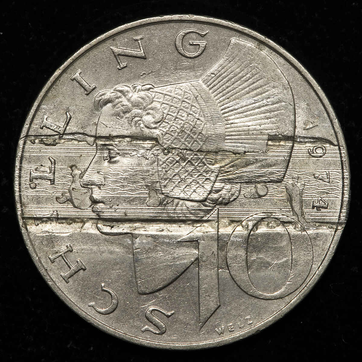 1974-Austria-10-Schilling---Any-Idea-What-This-Tire-Track-Pattern-Is?