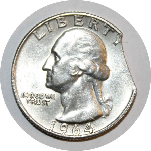 A-Few-Clipped-Planchets.--1945-P-War-Nickel,-1964-D-Quarter