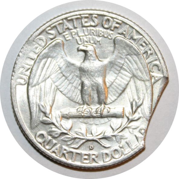 A-Few-Clipped-Planchets.--1945-P-War-Nickel,-1964-D-Quarter