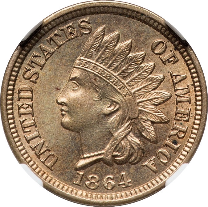 1864-Judd-356B-Indian-Cent-W/-S-16-Laithe-Marks