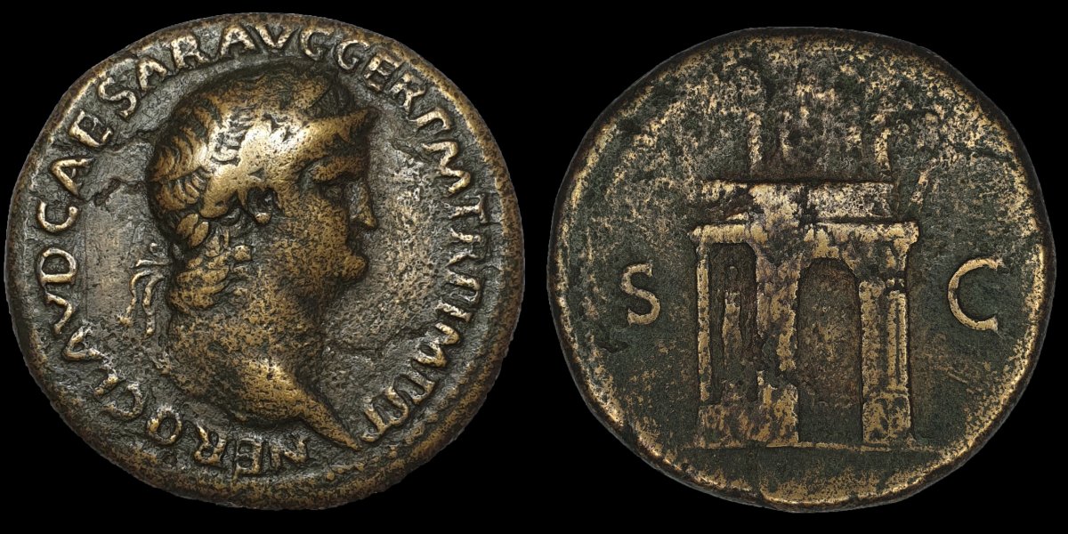 Nero-Sestertius-With-Triumphal-Arch-Possibly-My-Favourite-Coin