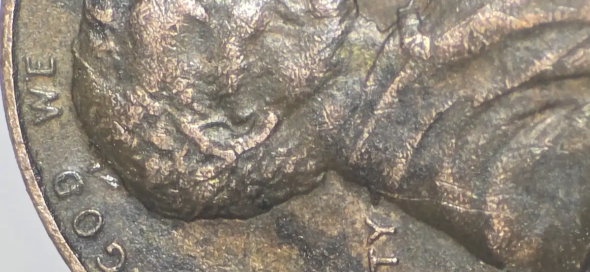 1988-Penny-DDO-/Ddr,-Off--Center-Strike,-Spiked-Head-Obverse-Die-Crack,-Double-Clipped-Planch