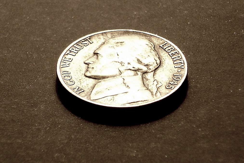 1945-P-Jefferson-Silver-Nickel-?-Die-Brake-?