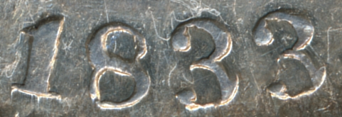 1833/2-Mexico-Potosi-8-Reales:-Interesting-Die-Clash