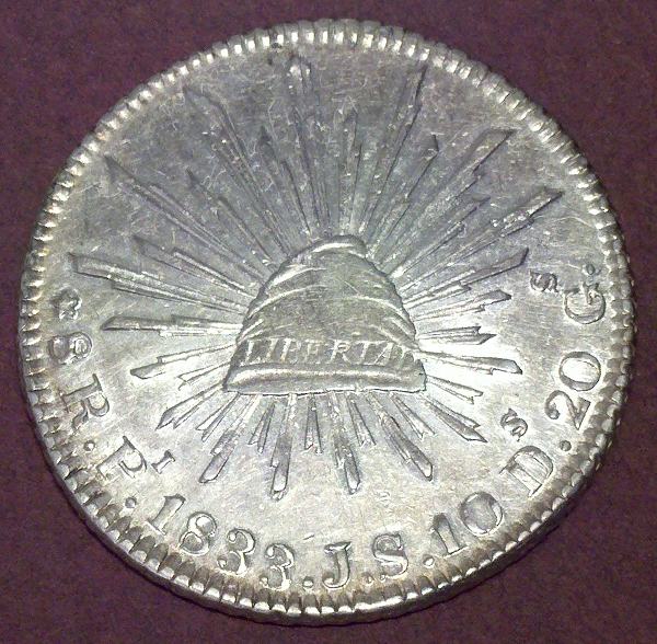 1833/2-Mexico-Potosi-8-Reales:-Interesting-Die-Clash