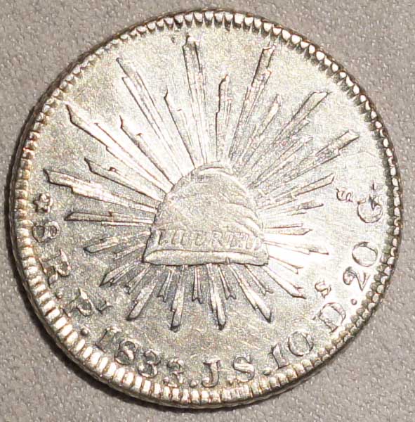 1833/2-Mexico-Potosi-8-Reales:-Interesting-Die-Clash