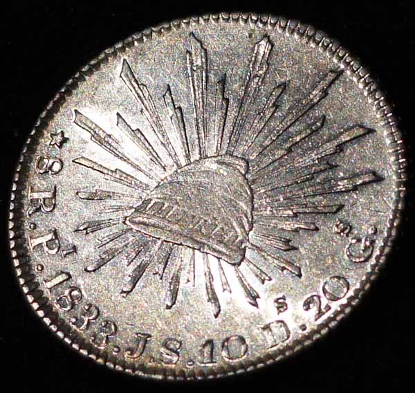1833/2-Mexico-Potosi-8-Reales:-Interesting-Die-Clash
