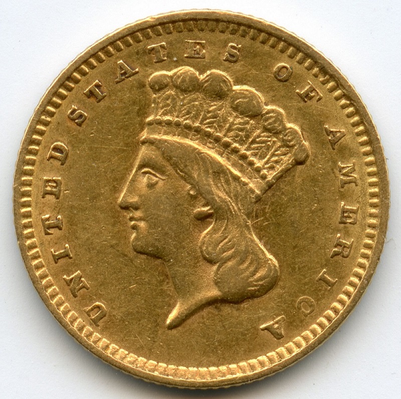 1856-US-Gold-Dollar-Type-3-Slant-5-For-Grading