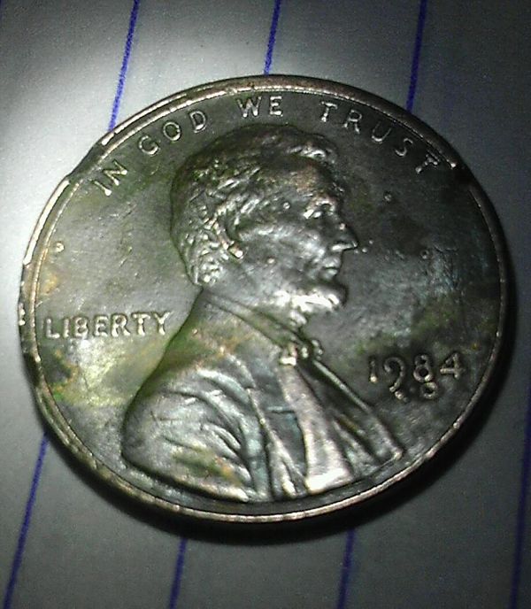 1984-Lincoln-Penny-Dye-Break-Possibly?-Please-Help-Me-Ident