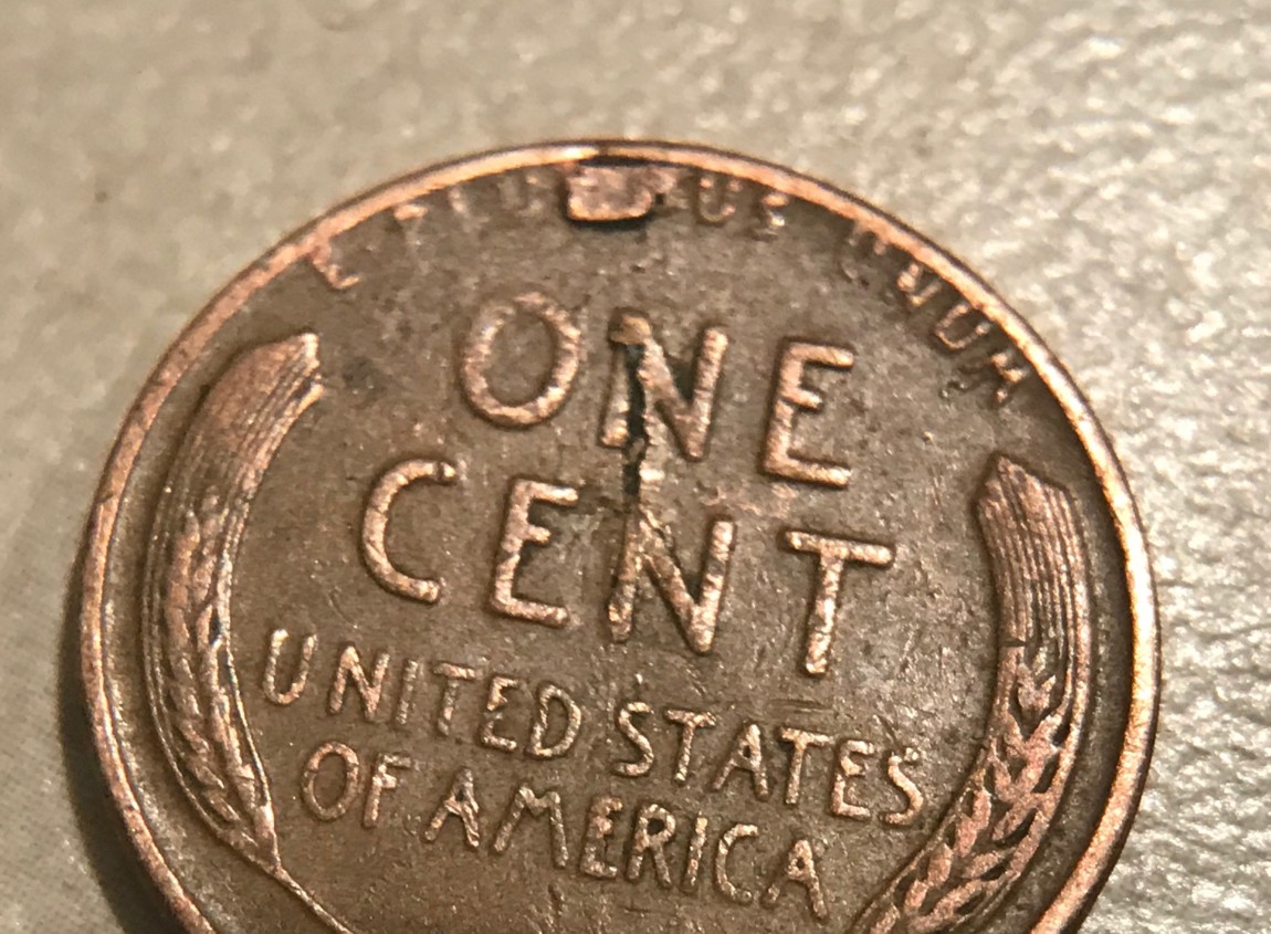 1945-Wheat-Penny-Rectangular-Slag-On-