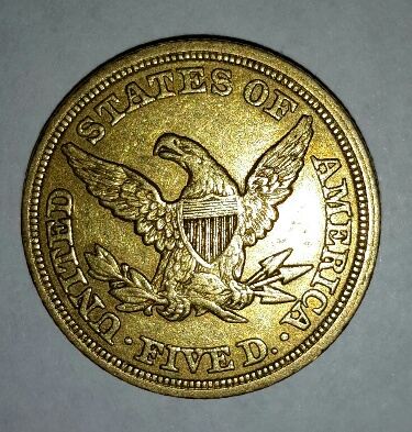 1849-Coronet-$5-Half-Eagle
