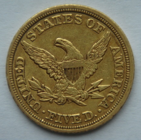 1849-Coronet-$5-Half-Eagle