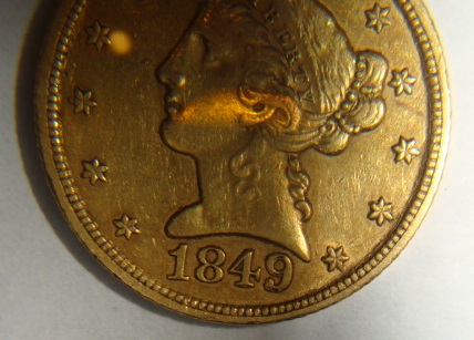 1849-Coronet-$5-Half-Eagle