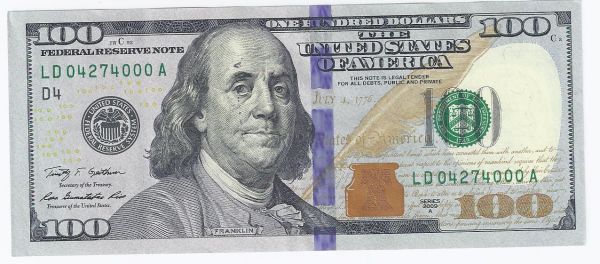 2009-$100-Looks-Like-Franklin-Is-Crying-Or-Bleeding